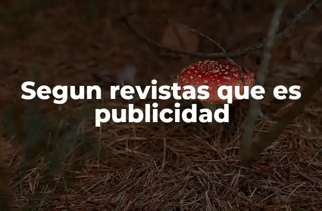 Segun Revistas que es Publicidad