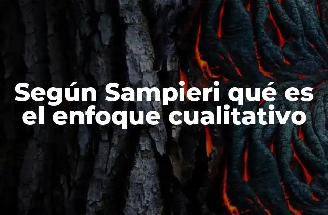 Según Sampieri Qué es el Enfoque Cualitativo