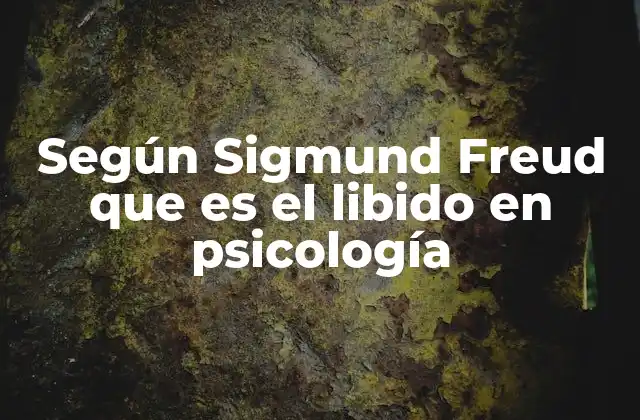 Según Sigmund Freud que es el Libido en Psicología