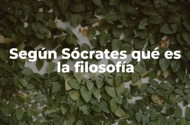 Según Sócrates Qué es la Filosofía