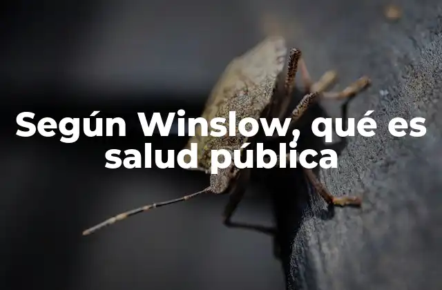 Según Winslow, Qué es Salud Pública