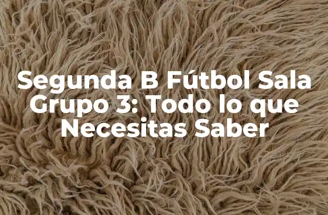 Segunda B Fútbol Sala Grupo 3: Todo Lo que Necesitas Saber