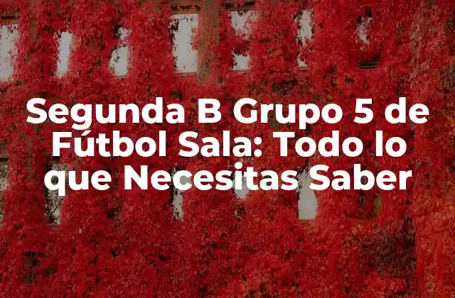 Segunda B Grupo 5 de Fútbol Sala: Todo Lo que Necesitas Saber