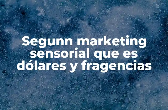 Segunn Marketing Sensorial que es Dólares y Fragencias