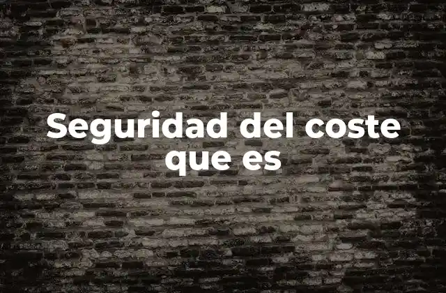 Seguridad Del Coste que es