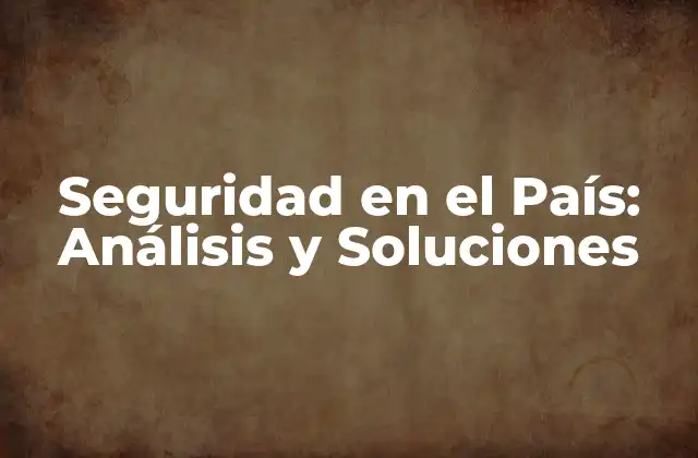Seguridad en el País: Análisis y Soluciones 2 Desafíos a la Seguridad en el País