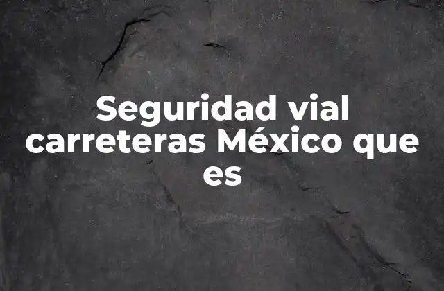 Seguridad Vial Carreteras México que es