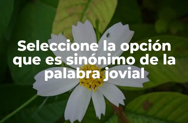 Seleccione la Opción que es Sinónimo de la Palabra Jovial