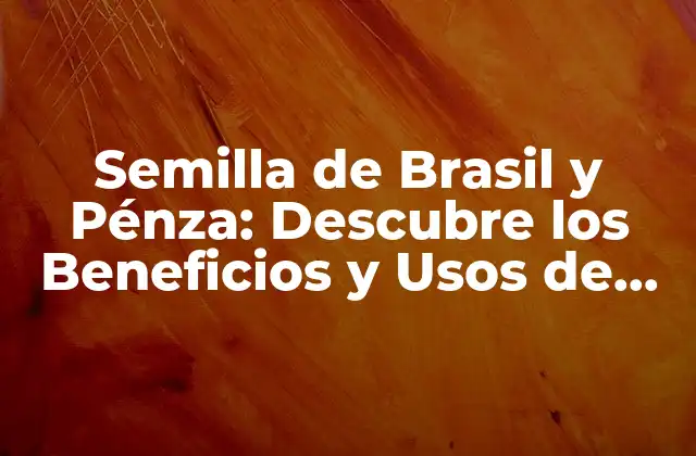 Semilla de Brasil y Pénza: Descubre los Beneficios y Usos de Esta Semilla Milagrosa