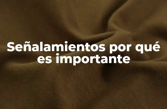 Señalamientos por Qué es Importante