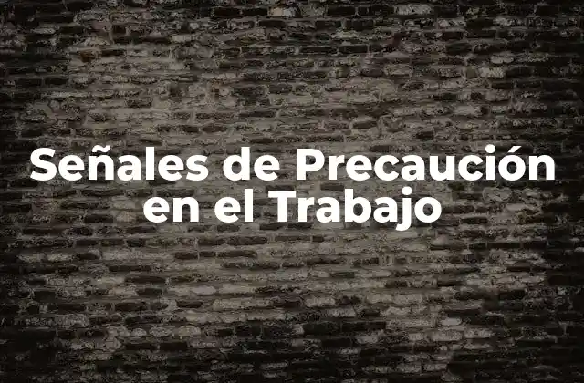 Señales de Precaución en el Trabajo