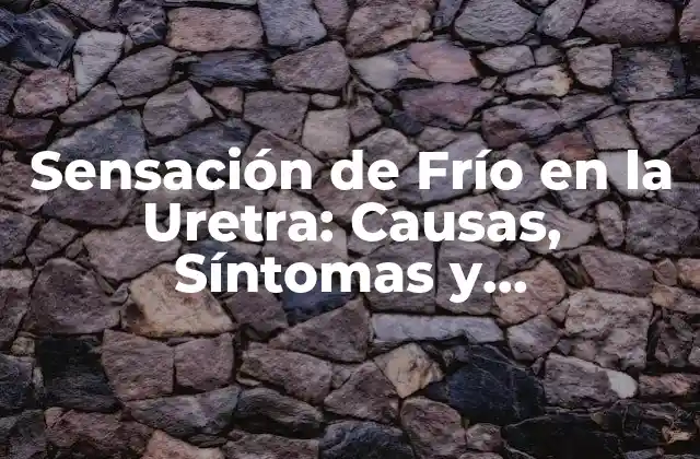 Sensación de Frío en la Uretra: Causas, Síntomas y Tratamientos