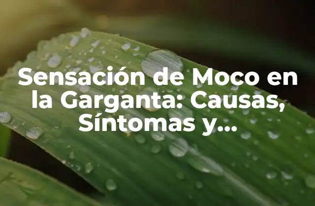 Sensación de Moco en la Garganta: Causas, Síntomas y Tratamientos