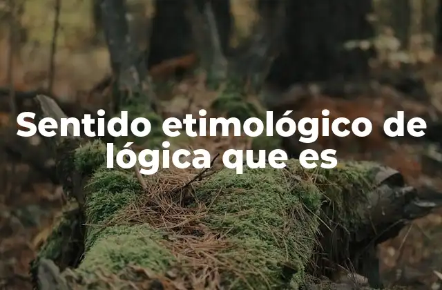 Sentido Etimológico de Lógica que es