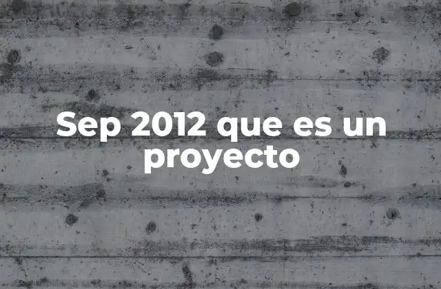 Sep 2012 que es un Proyecto