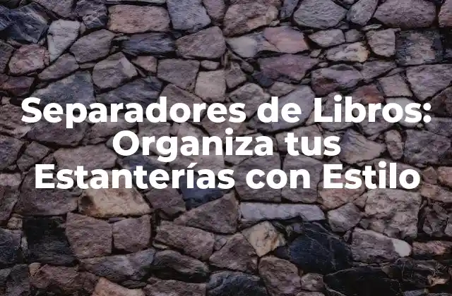 Separadores de Libros: Organiza Tus Estanterías con Estilo
