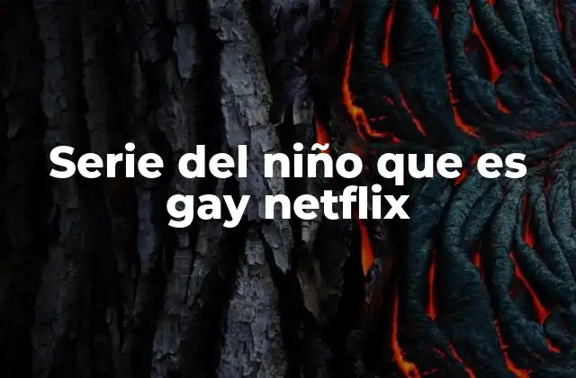 Serie Del Niño que es Gay Netflix