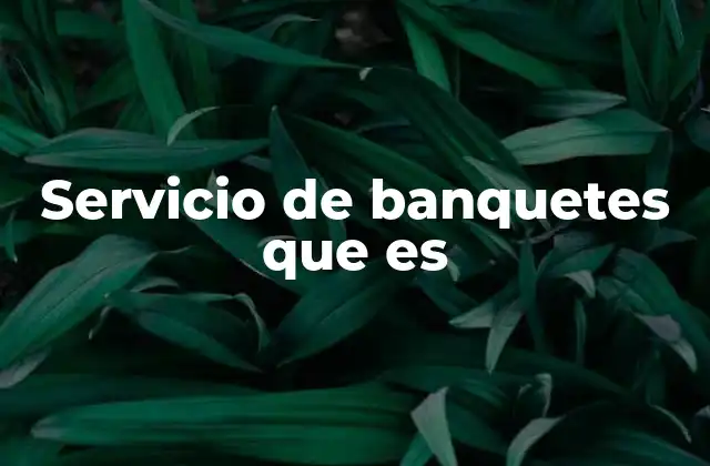 Servicio de Banquetes que es