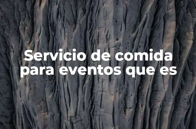Servicio de Comida para Eventos que es