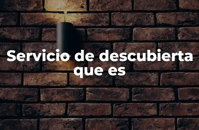 Servicio de Descubierta que es