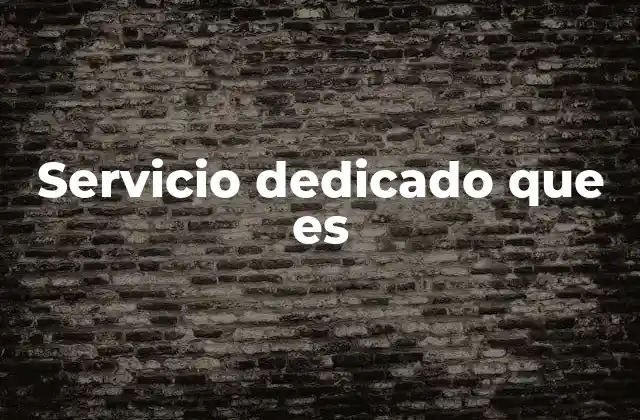 Servicio Dedicado que es
