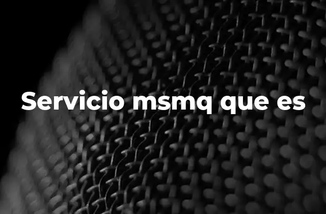 Servicio Msmq que es