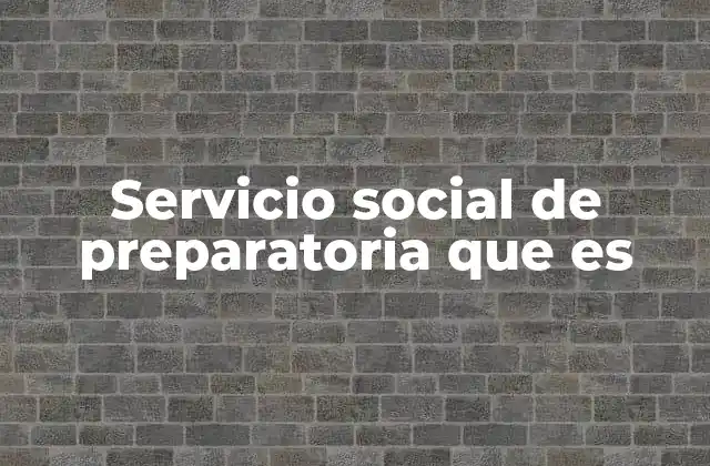 Servicio Social de Preparatoria que es