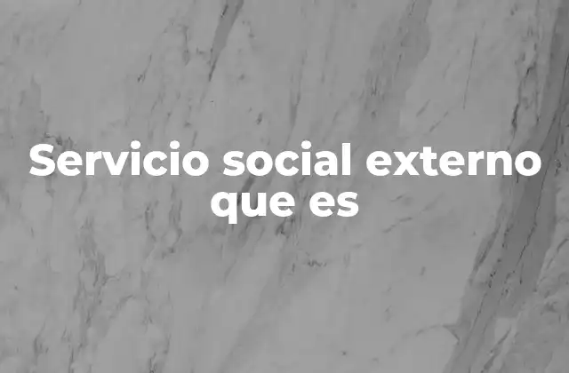 Servicio Social Externo que es