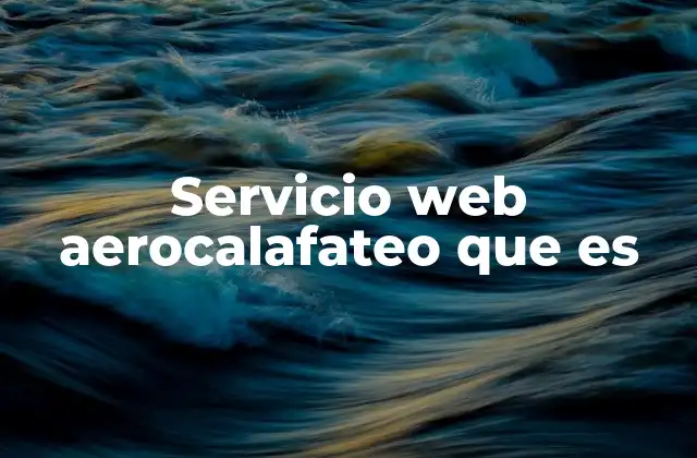 Servicio Web Aerocalafateo que es