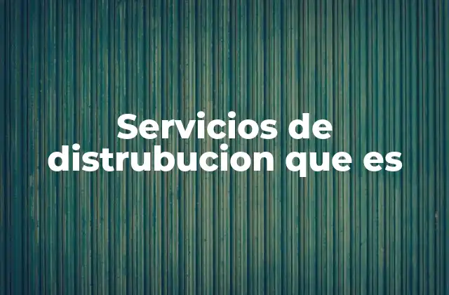 Servicios de Distrubucion que es