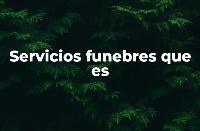 Servicios Funebres que es