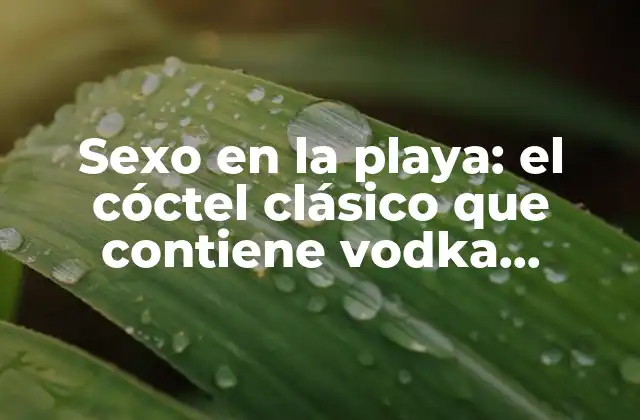 Sexo en la Playa: el Cóctel Clásico que Contiene Vodka, Naranja y Crema de Coco