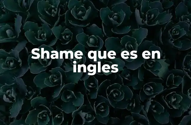 Shame que es en Ingles