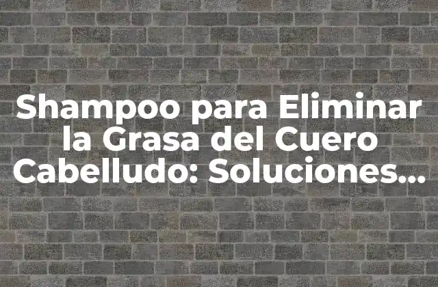Shampoo para Eliminar la Grasa Del Cuero Cabelludo: Soluciones Efectivas