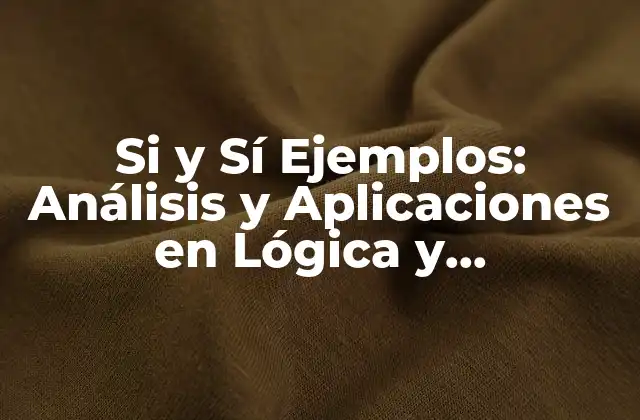 Si y Sí Ejemplos: Análisis y Aplicaciones en Lógica y Programación