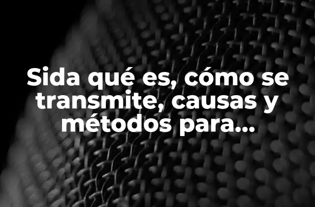 Sida Qué Es, Cómo Se Transmite, Causas y Métodos para Prevenirlo
