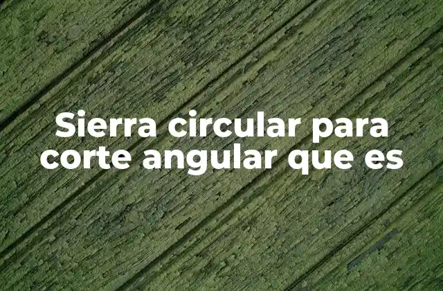 Sierra Circular para Corte Angular que es