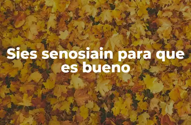 Sies Senosiain para que es Bueno