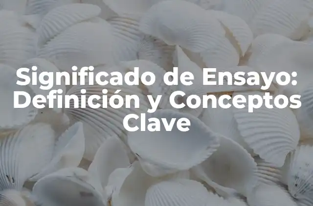 Significado de Ensayo: Definición y Conceptos Clave