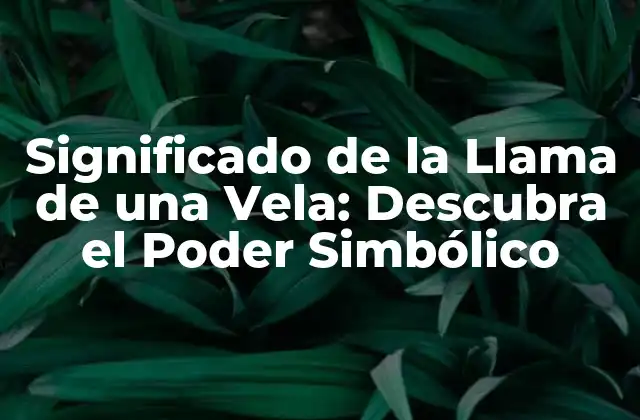 Significado de la Llama de una Vela: Descubra el Poder Simbólico 2 La Llama de la Vida: El Significado de la Llama en la Naturaleza