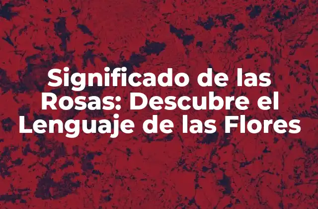 Significado de las Rosas: Descubre el Lenguaje de las Flores