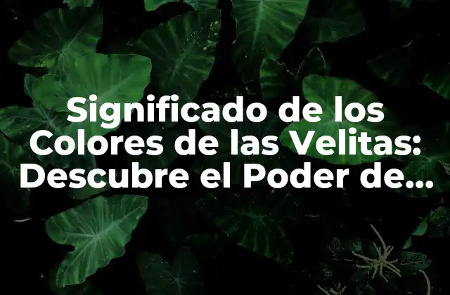 Significado de los Colores de las Velitas: Descubre el Poder de la Iluminación