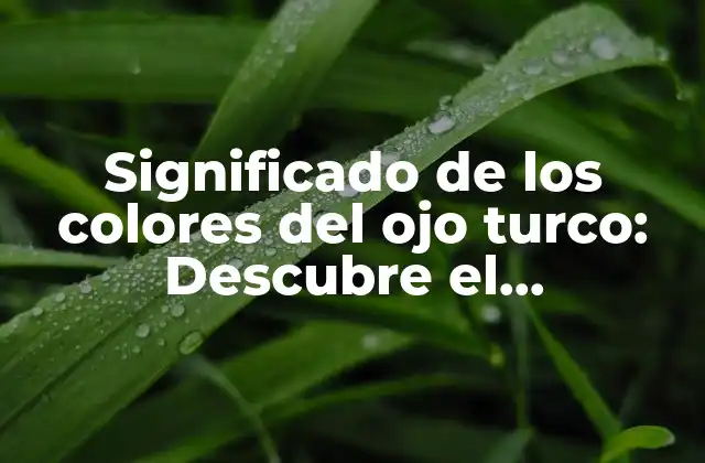 Significado de los Colores Del Ojo Turco: Descubre el Simbolismo Detrás de Esta Joya Emblemática