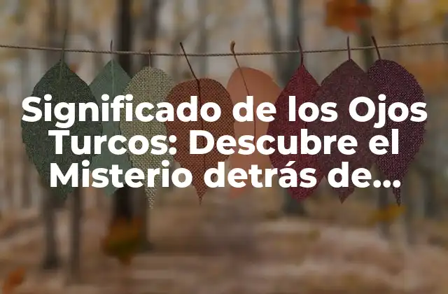 Significado de los Ojos Turcos: Descubre el Misterio Detrás de Estos Poderosos Talismán