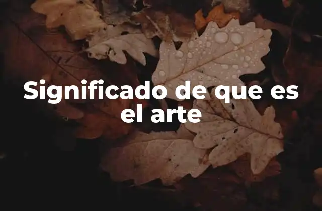 Significado de que es el Arte