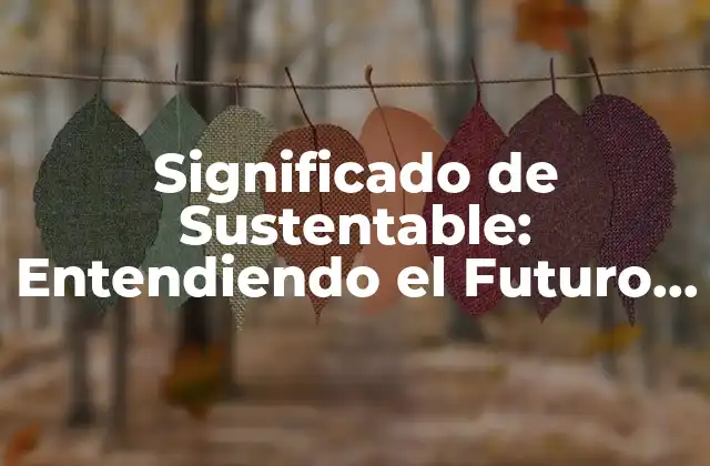 Significado de Sustentable: Entendiendo el Futuro Del Desarrollo 2 ¿Qué es la Sustentabilidad?