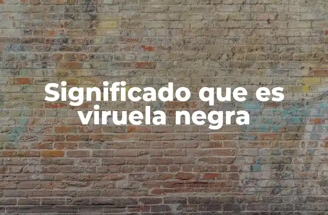 Significado que es Viruela Negra