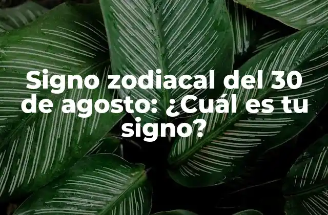Signo Zodiacal Del 30 de Agosto: ¿cuál es Tu Signo?