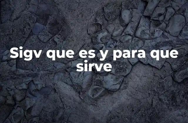 Sigv que es y para que Sirve