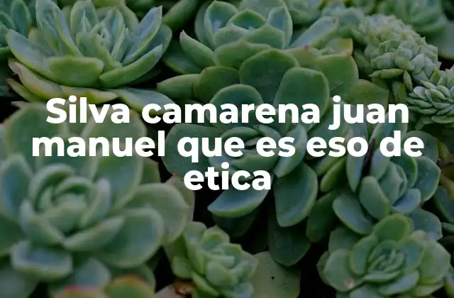 Silva Camarena Juan Manuel que es Eso de Etica